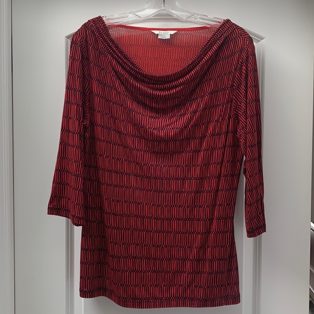 Boden 3/4 Sleeve Jersey cowl neck top